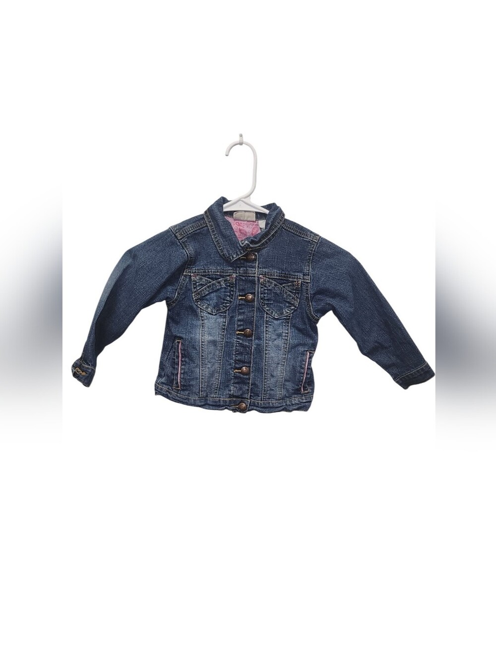 Levi Strauss Signature Girls Denim Jacket 3T Dark Wash Button Front Classic Jean